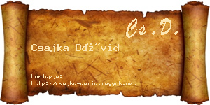 Csajka Dávid névjegykártya