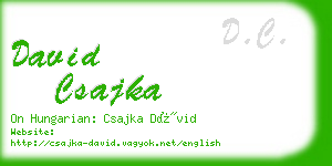 david csajka business card